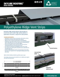 Polyethylene Ridge Vent Strips