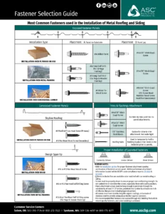 ASC Building Products Fastener Guide